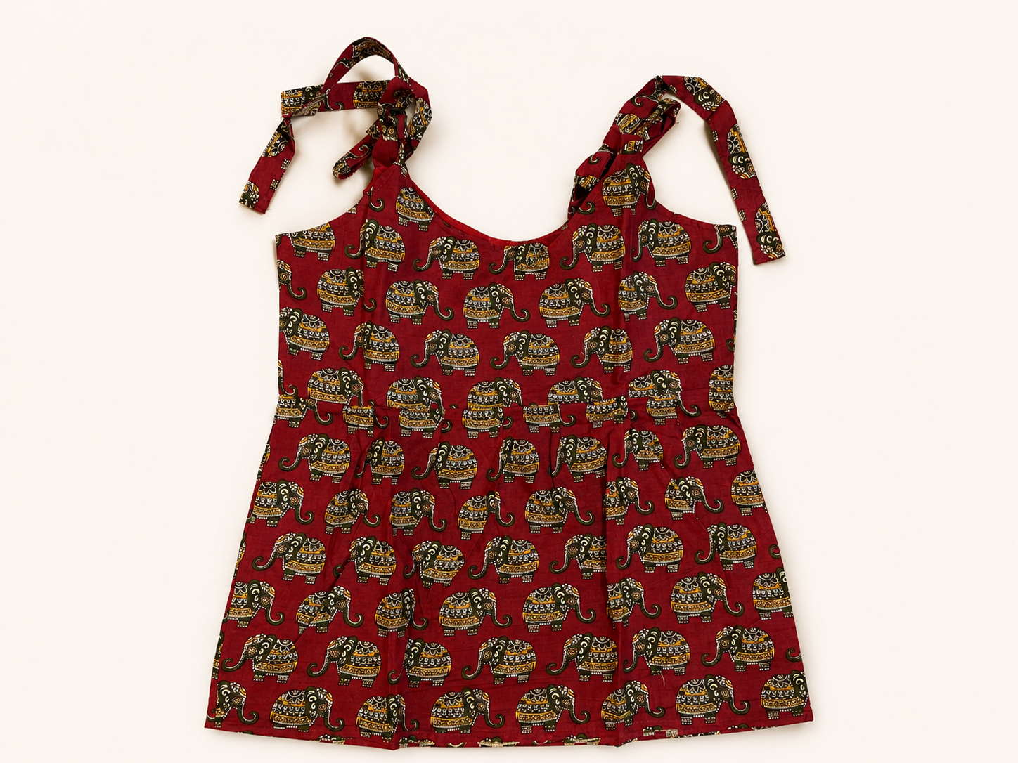 Jaipur Print Elephant Motif Short Kurti.